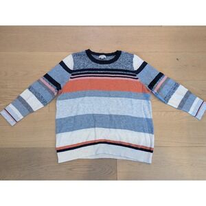 Loft Outlet Striped Sweater Pullover Knitwear Long Sleeve Casual XL soft & cozy!